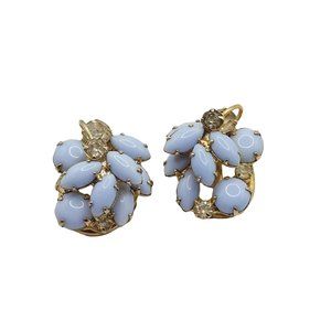 Vintage Verified Juliana Periwinkle Blue Earrings (A624)